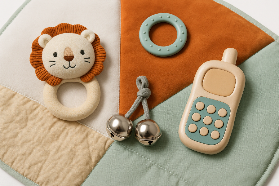 Vue détaillée textures et jouets